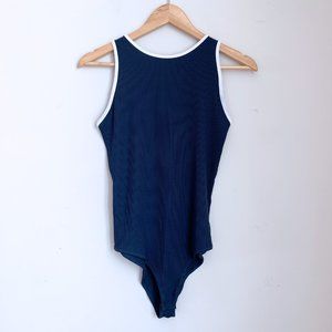 Zara Ribbed Bodysuit Navy